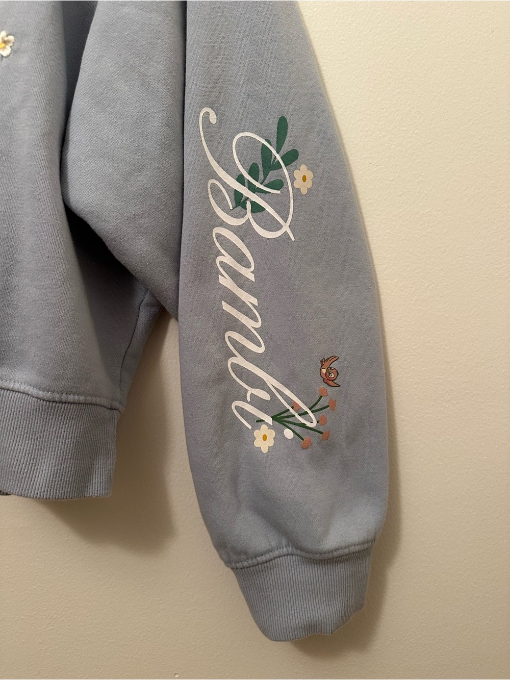 Disney Bambi and Friends Embroidered Powder Blue Crewneck Sweatshirt - Picture 3 of 4